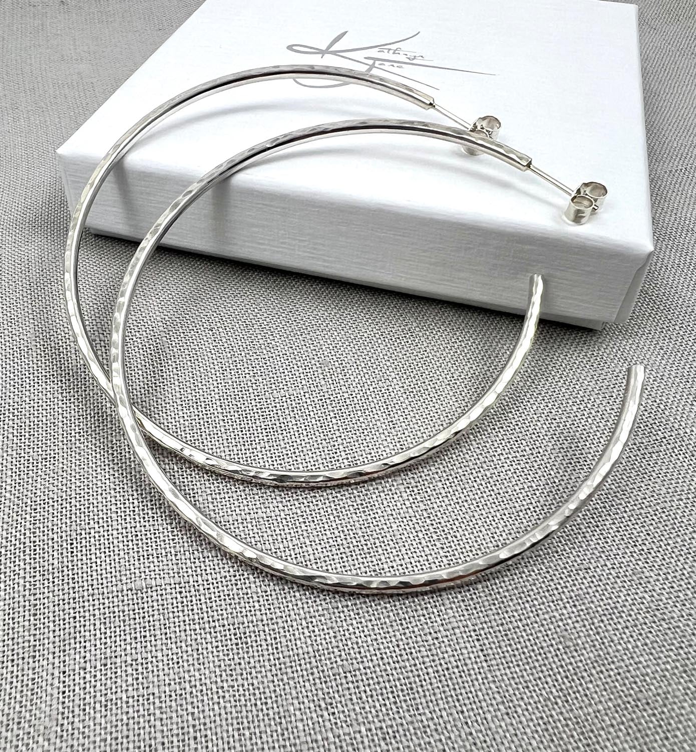 Hammered Stud Hoops (Large)