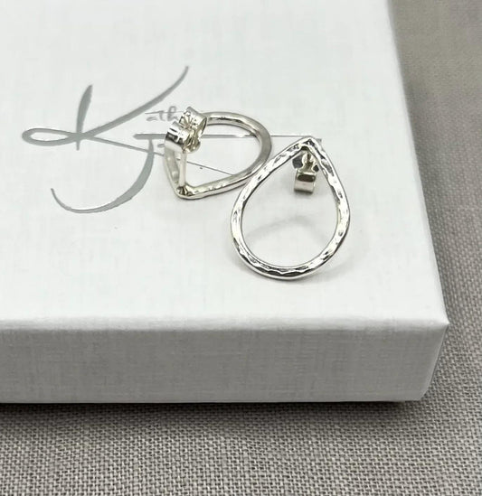 HammeredTeardropStuds2 - Kathryn Jane Jewellery