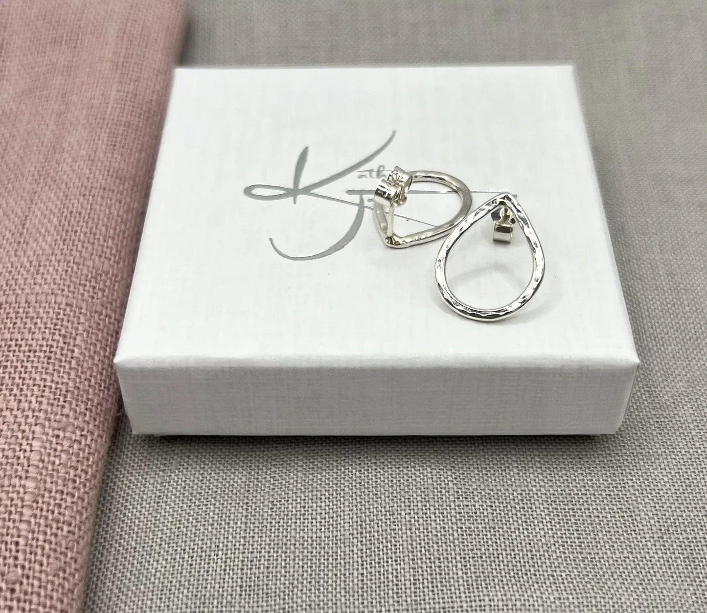 HammeredTeardropStuds3 - Kathryn Jane Jewellery