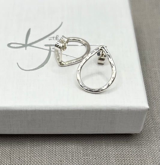 Hammered Teardrop Studs