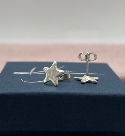 Hammered Star Stud Earrings