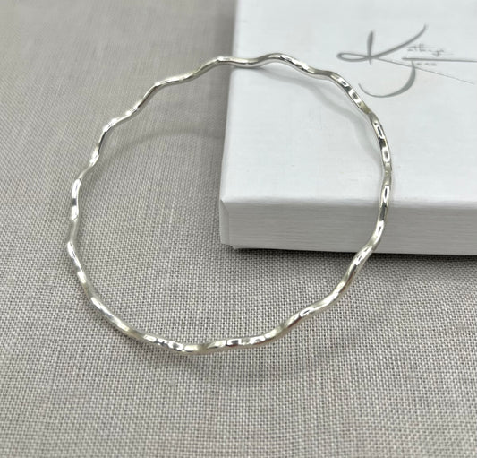 Classic Wave Bangle - Lightly Textured