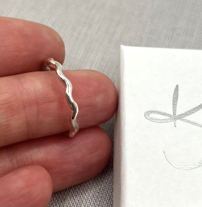 Sterling Silver Wavy Ring